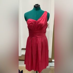 One shoulder dress. Pink, Size 8